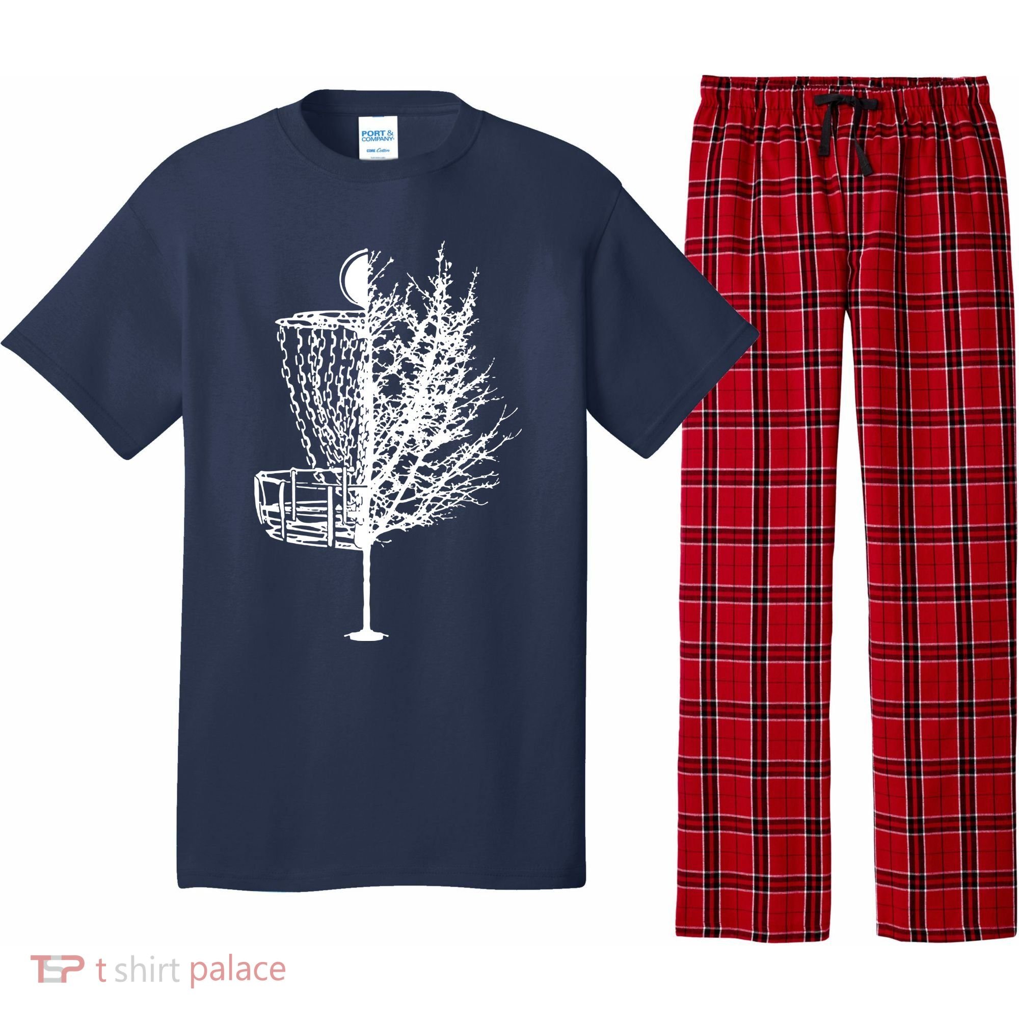 Disc Golf Basket Tree Shirts Funny Pajama Set