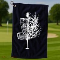Disc Golf Basket Tree Shirts Funny Golf Towel thumb 1