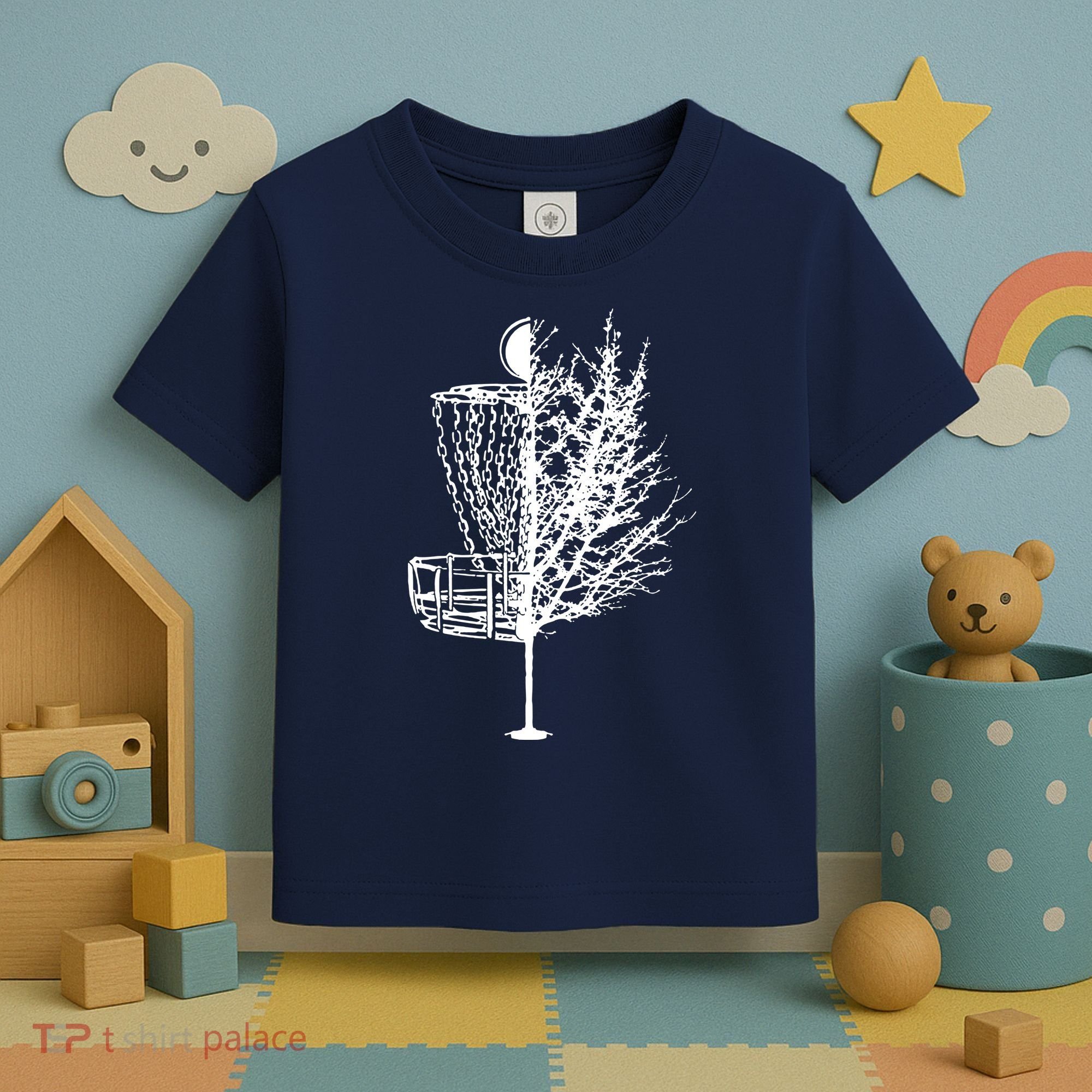 Disc Golf Basket Tree Shirts Funny Toddler T-Shirt
