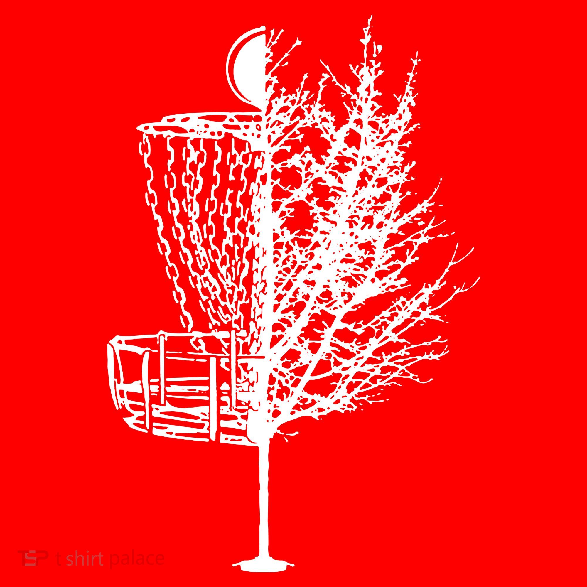 Disc Golf Basket Tree Shirts Funny Santa Hat