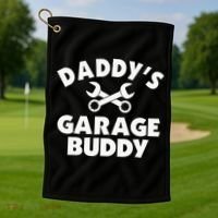 Daddy's Garage Buddy Funny Car Mechanic Golf Towel thumb 1