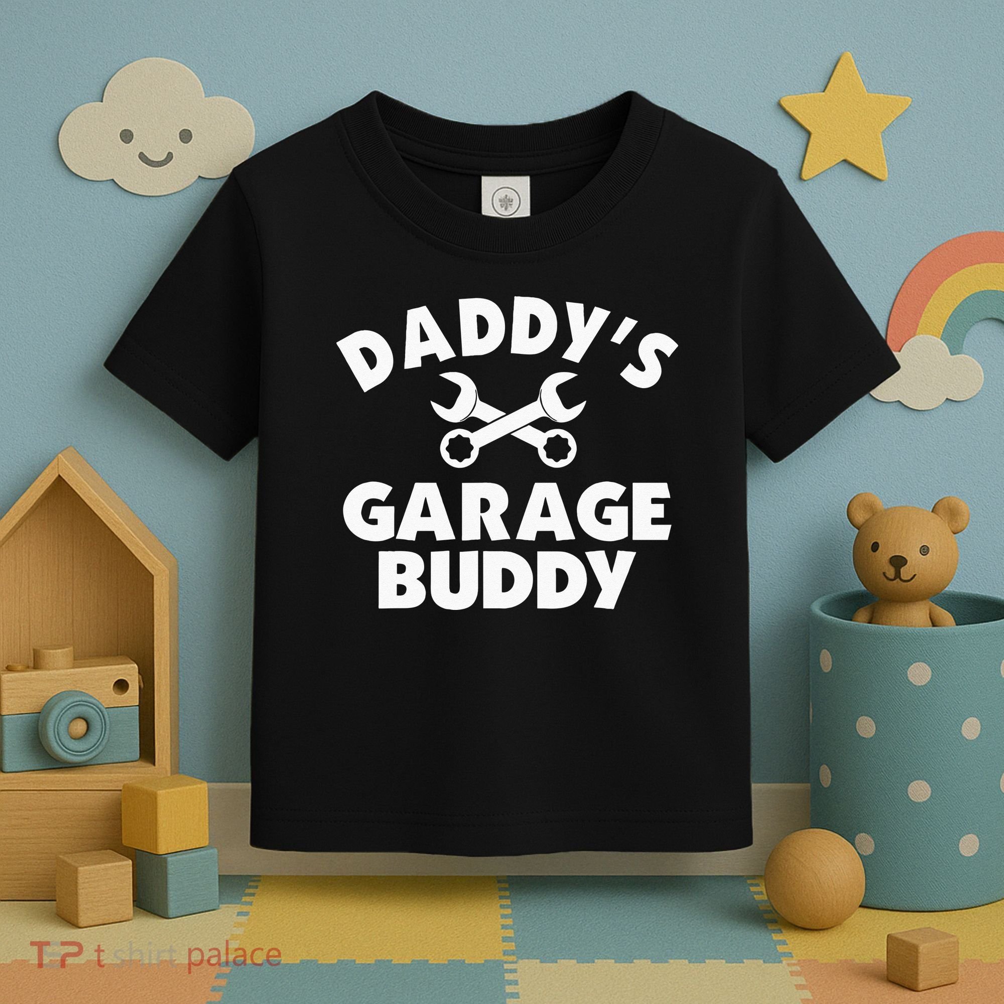 Daddy's Garage Buddy Funny Car Mechanic Toddler T-Shirt