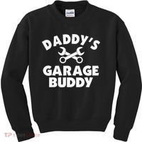 Daddy's Garage Buddy Funny Car Mechanic Kids Sweatshirt thumb 0