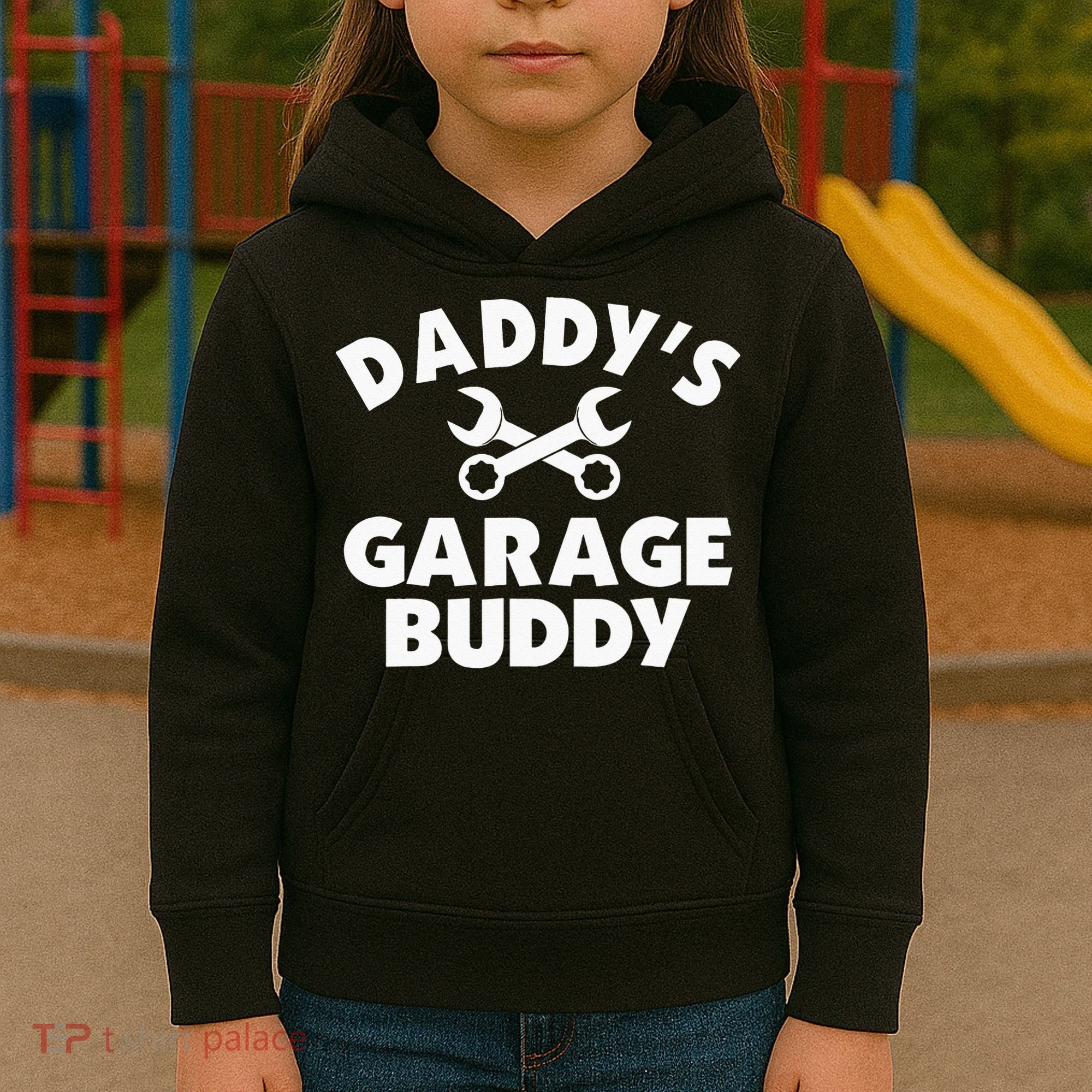 Daddy's Garage Buddy Funny Car Mechanic Kids Hoodie