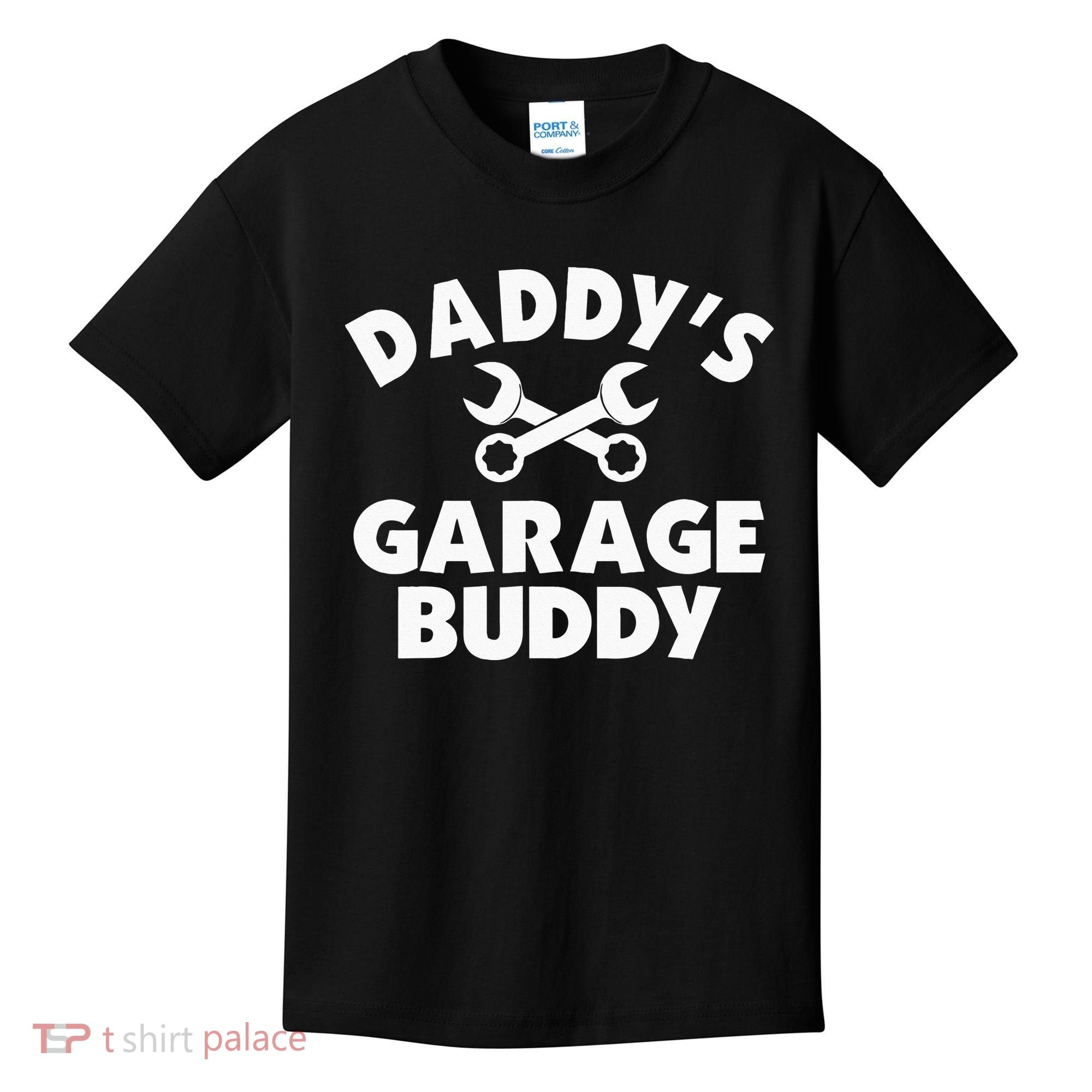 Daddy's Garage Buddy Funny Car Mechanic Kids T-Shirt