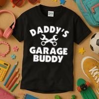 Daddy's Garage Buddy Funny Car Mechanic Kids T-Shirt thumb 3