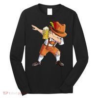 Dabbing German Clothes Oktoberfest Lederhosen Men Prost Beer Long Sleeve Shirt thumb 0