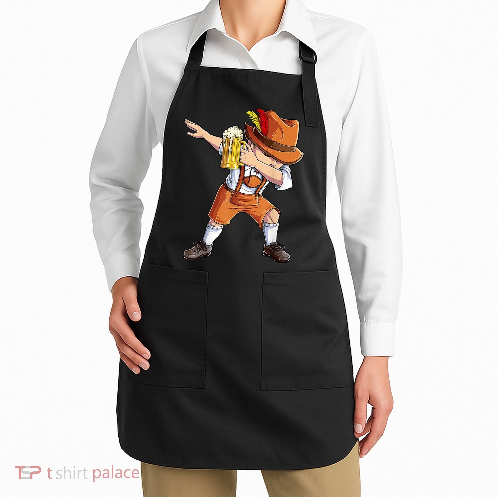 Dabbing German Clothes Oktoberfest Lederhosen Men Prost Beer Apron