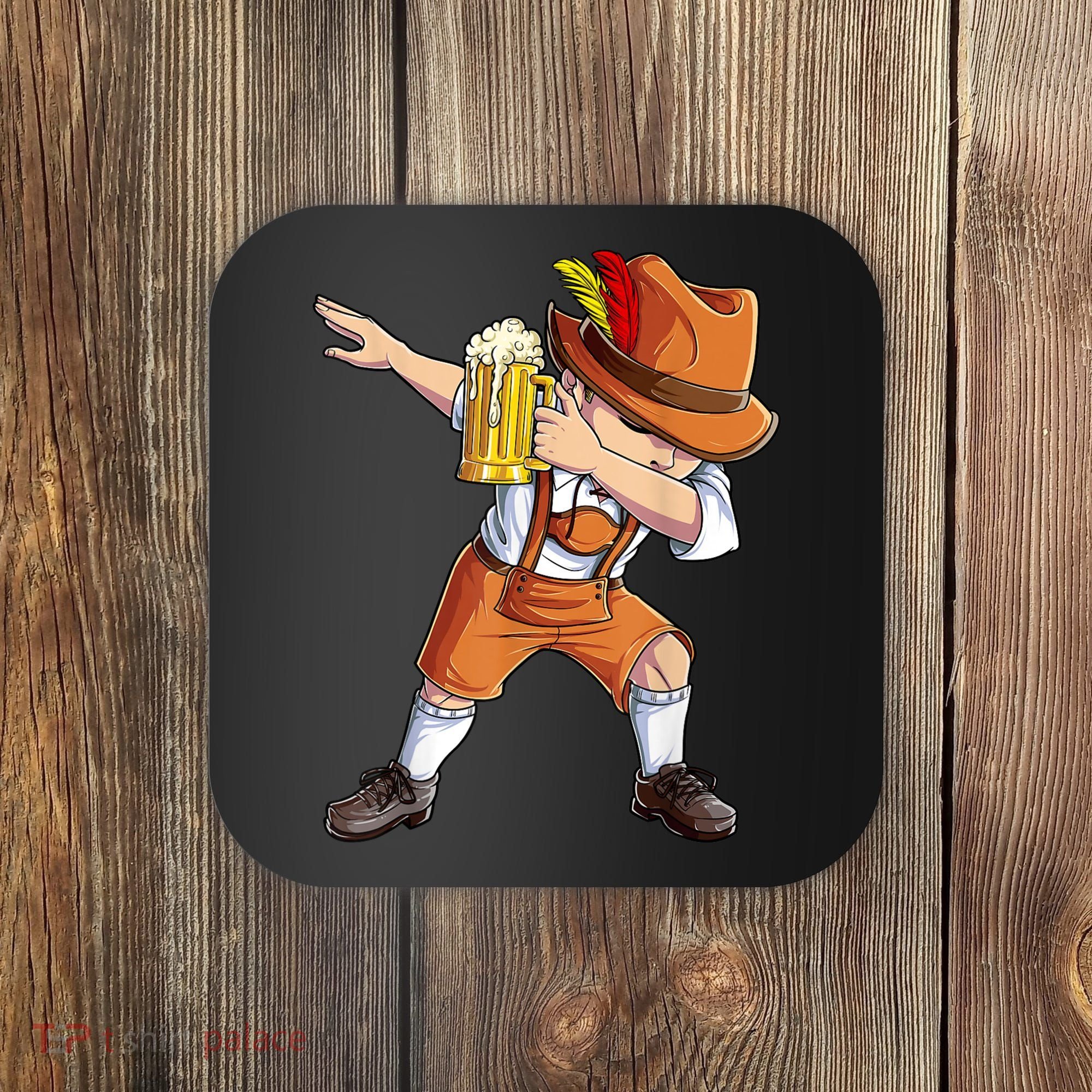Dabbing German Clothes Oktoberfest Lederhosen Men Prost Beer Coaster