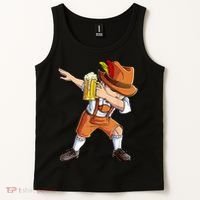 Dabbing German Clothes Oktoberfest Lederhosen Men Prost Beer Tank Top thumb 2