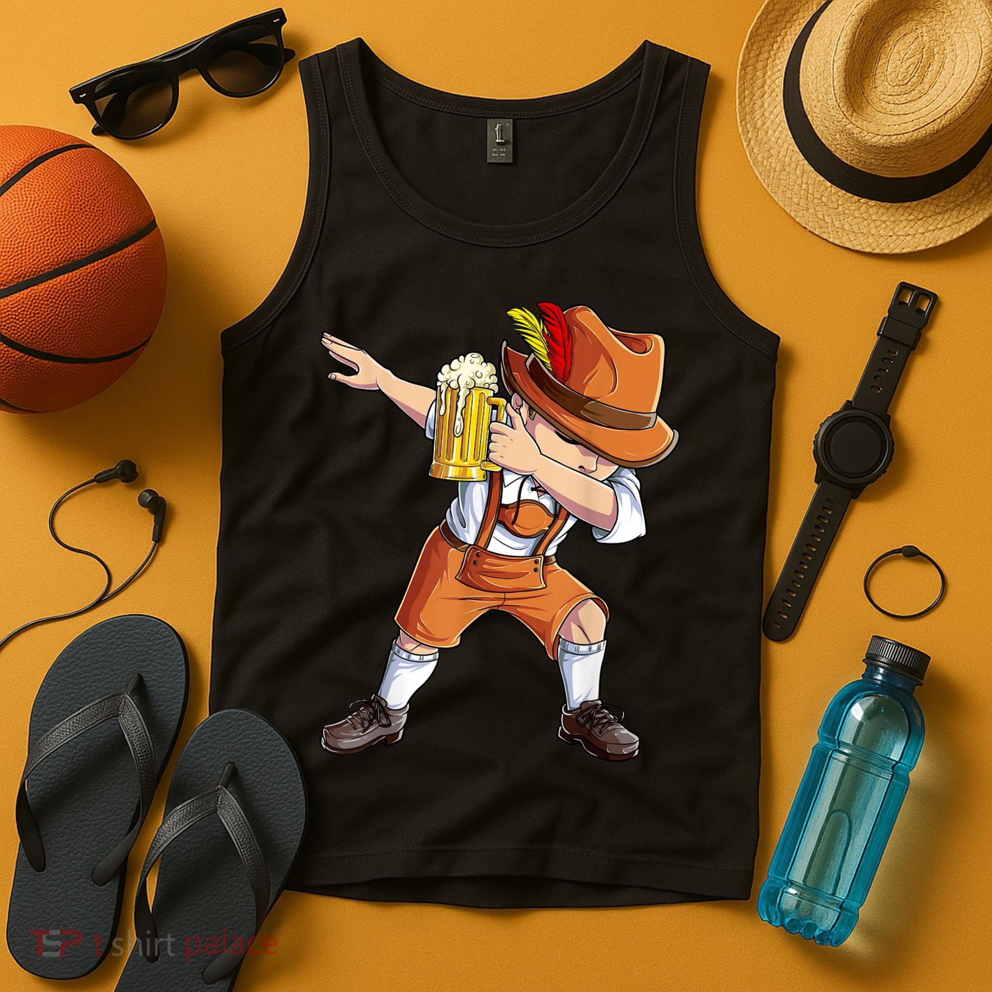 Dabbing German Clothes Oktoberfest Lederhosen Men Prost Beer Tank Top