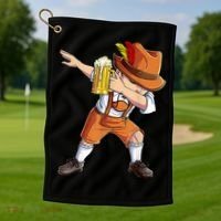 Dabbing German Clothes Oktoberfest Lederhosen Men Prost Beer Golf Towel thumb 1