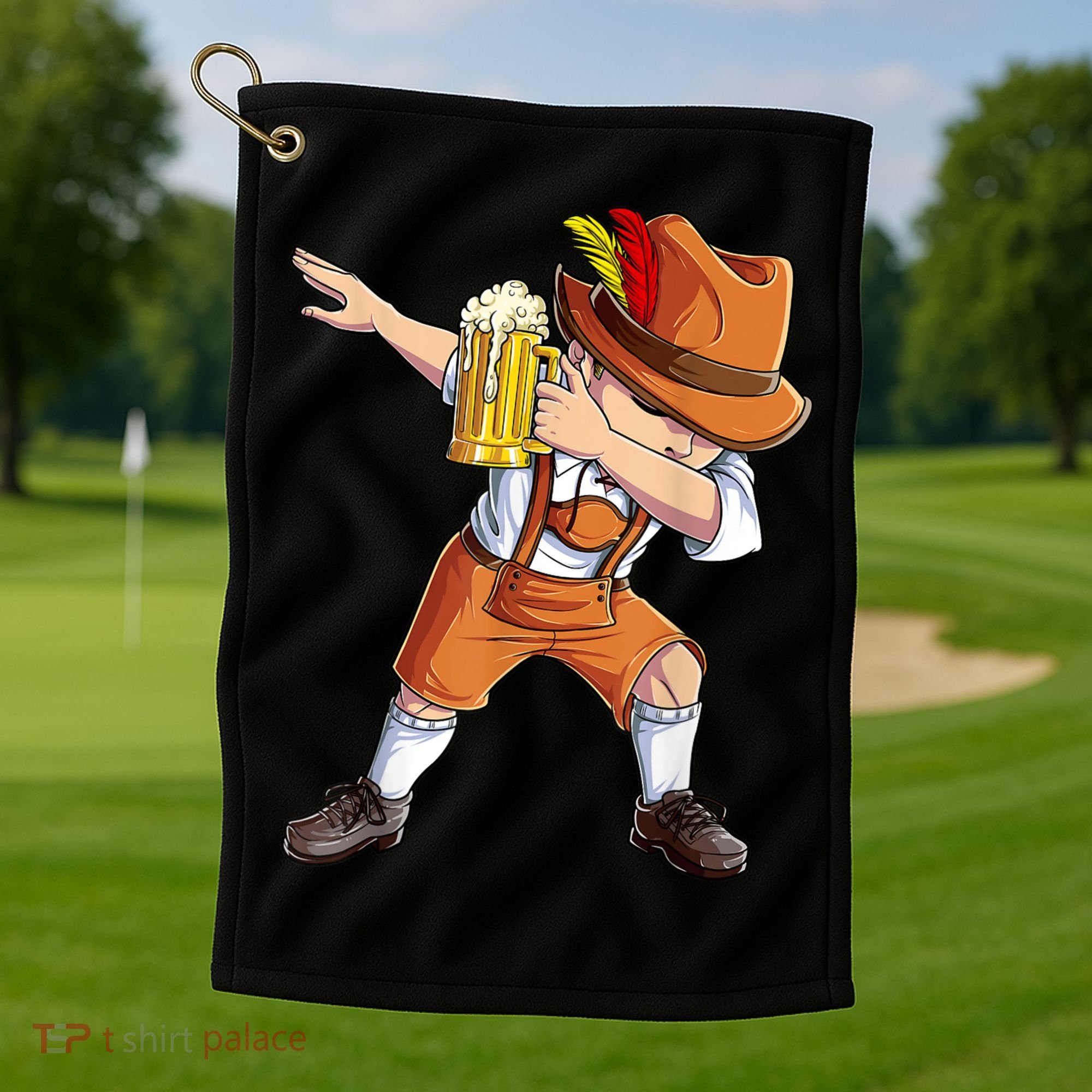 Dabbing German Clothes Oktoberfest Lederhosen Men Prost Beer Golf Towel