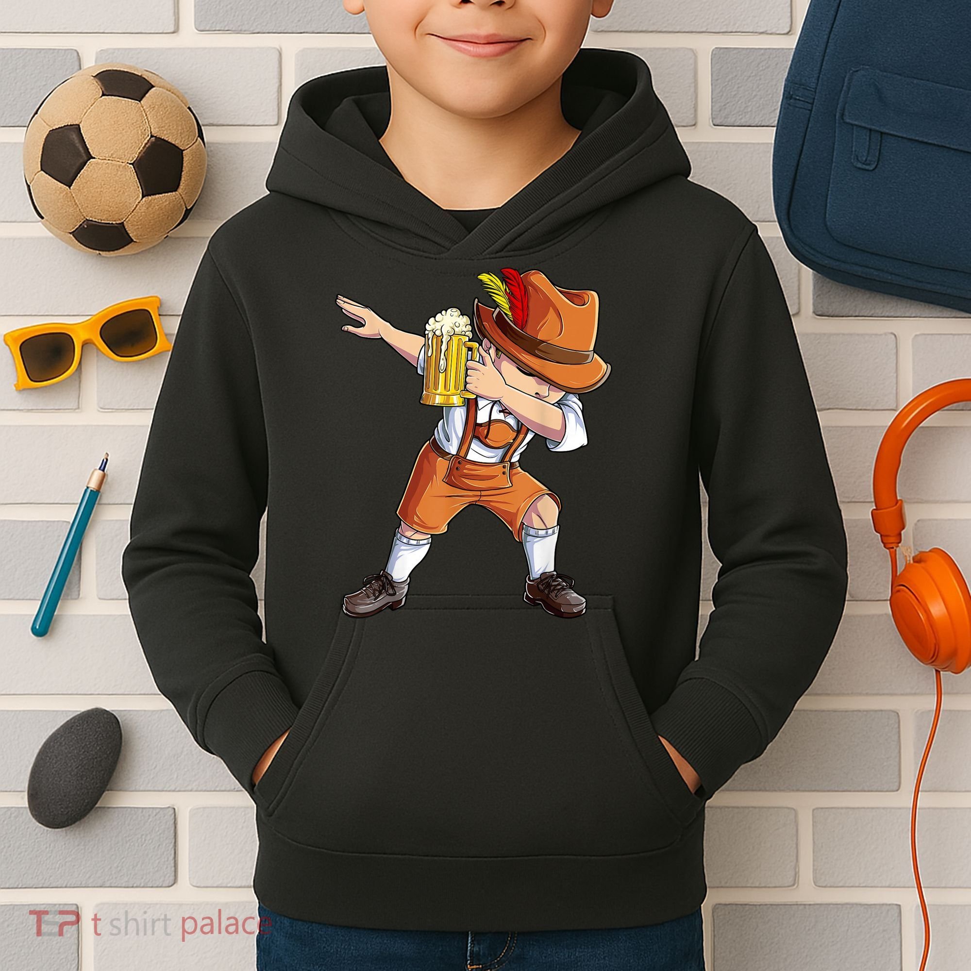 Dabbing German Clothes Oktoberfest Lederhosen Men Prost Beer Kids Hoodie