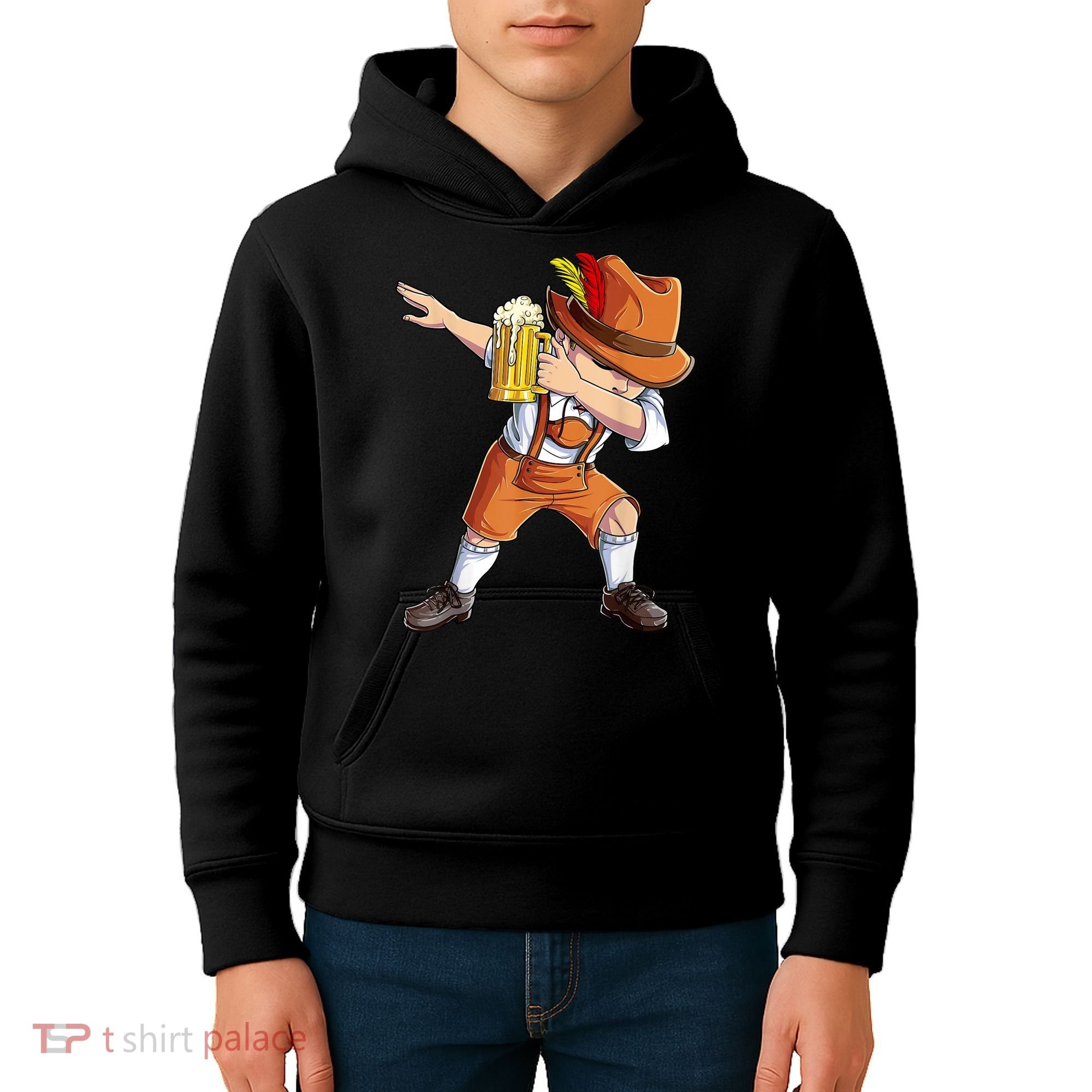 Dabbing German Clothes Oktoberfest Lederhosen Men Prost Beer Kids Hoodie
