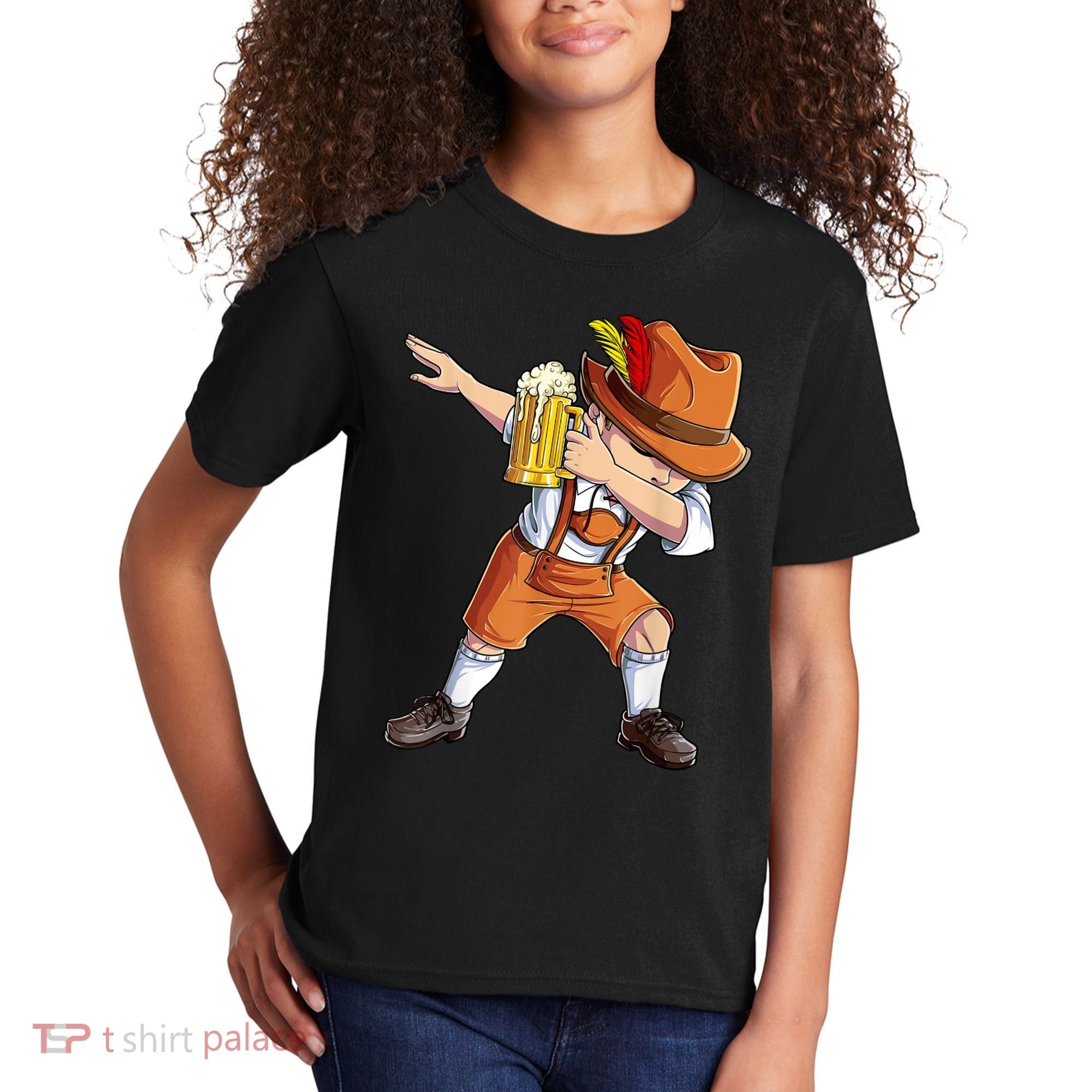 Dabbing German Clothes Oktoberfest Lederhosen Men Prost Beer Kids T-Shirt