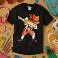 Dabbing German Clothes Oktoberfest Lederhosen Men Prost Beer Kids T-Shirt thumb 3