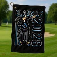Dabbing Graduation Class Of 2028 Golf Towel thumb 1