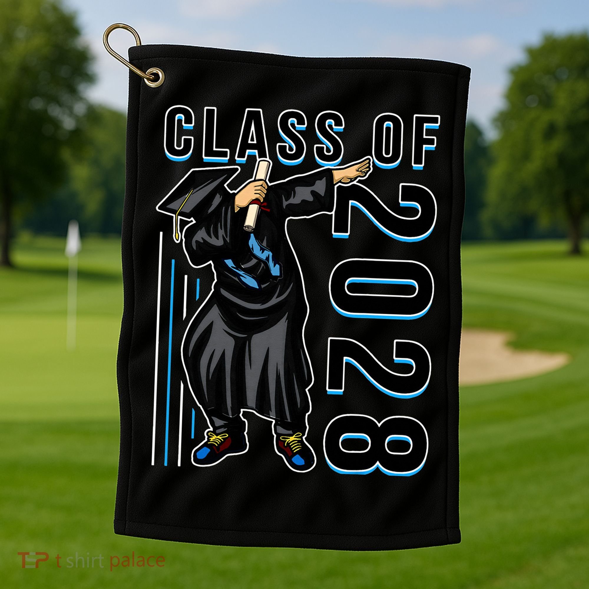 Dabbing Graduation Class Of 2028 Golf Towel