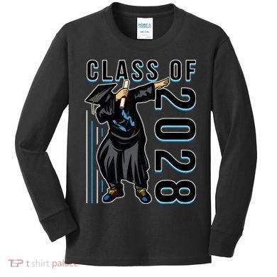 Dabbing Graduation Class Of 2028 Kids Long Sleeve Shirt