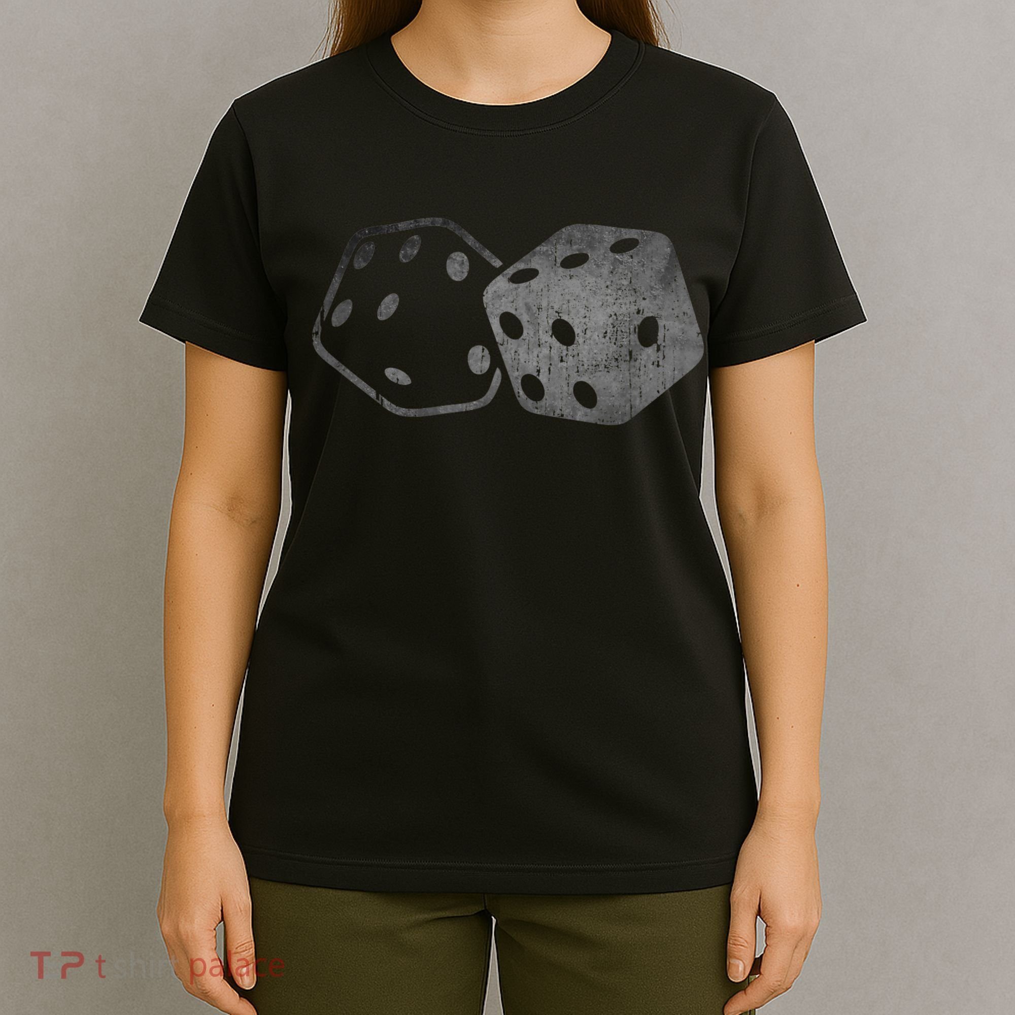 DICE Gambler Card Poker Craps Player Retro Vintage Men Women T-Shirt