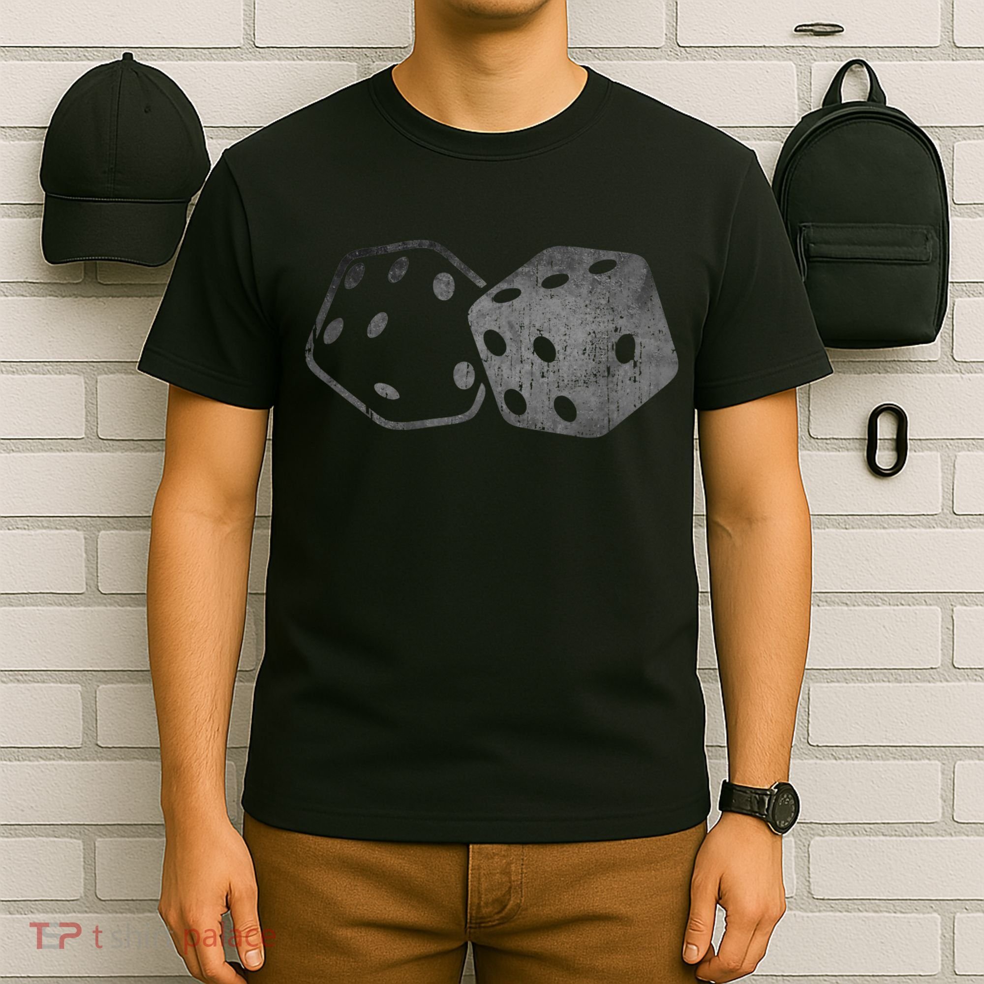 DICE Gambler Card Poker Craps Player Retro Vintage Men Women T-Shirt
