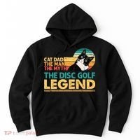 Disc Golf Cat The Disc Golf Legend Outfit Retro Sunset Hoodie thumb 0