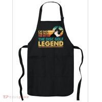 Disc Golf Cat The Disc Golf Legend Outfit Retro Sunset Apron thumb 0