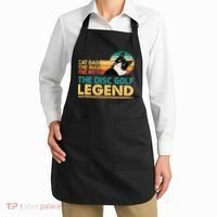 Disc Golf Cat The Disc Golf Legend Outfit Retro Sunset Apron thumb 2