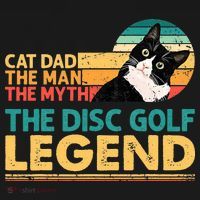 Disc Golf Cat The Disc Golf Legend Outfit Retro Sunset Apron thumb 3