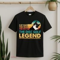 Disc Golf Cat The Disc Golf Legend Outfit Retro Sunset T-Shirt thumb 2