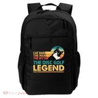 Disc Golf Cat The Disc Golf Legend Outfit Retro Sunset Backpack thumb 0