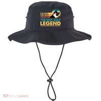 Disc Golf Cat The Disc Golf Legend Outfit Retro Sunset Bucket Hat thumb 0