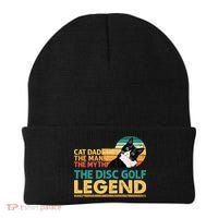 Disc Golf Cat The Disc Golf Legend Outfit Retro Sunset Beanie thumb 0