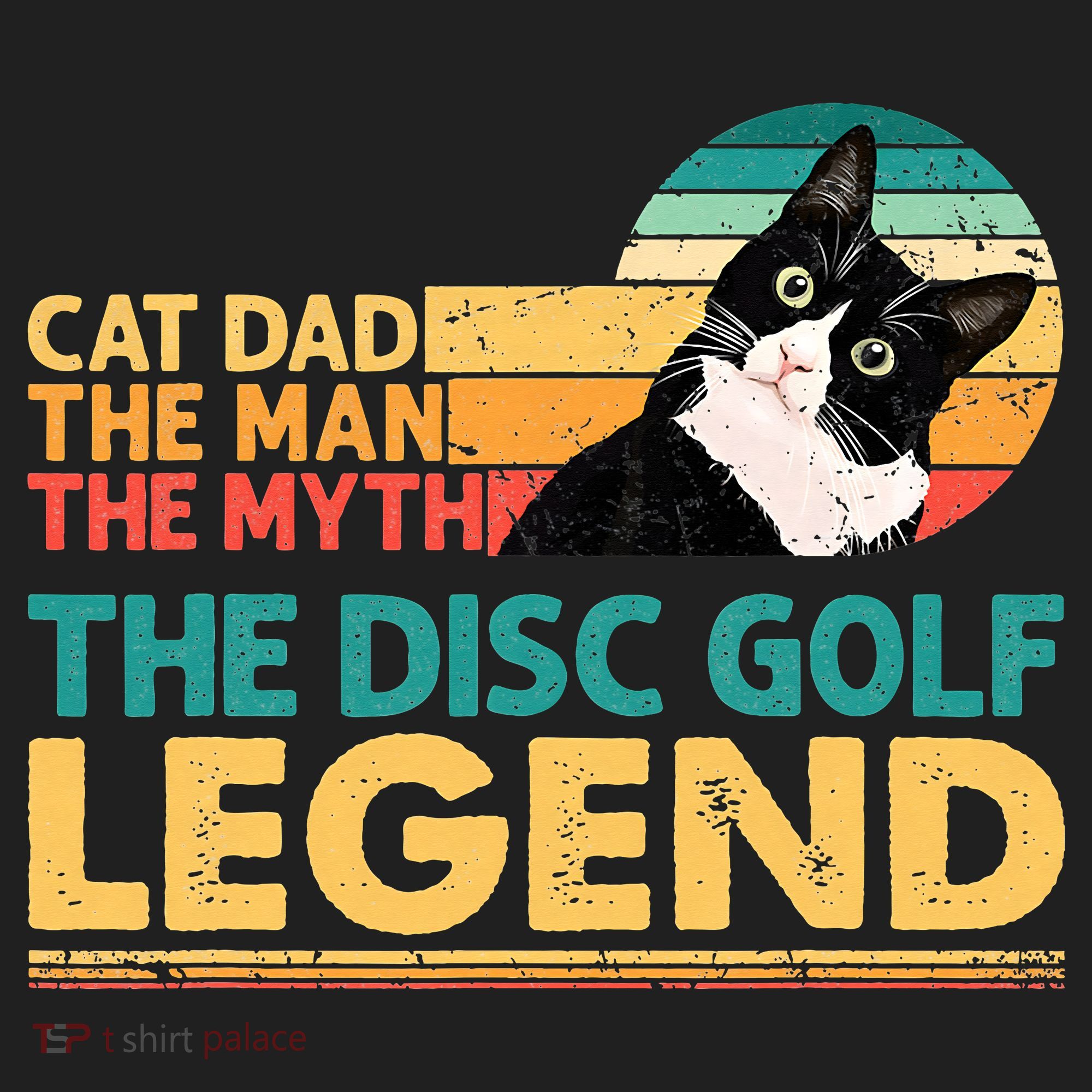 Disc Golf Cat The Disc Golf Legend Outfit Retro Sunset Beanie