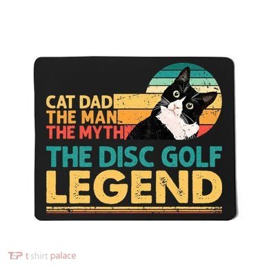 Disc Golf Cat The Disc Golf Legend Outfit Retro Sunset Mousepad