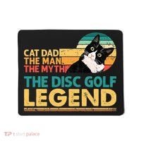 Disc Golf Cat The Disc Golf Legend Outfit Retro Sunset Mousepad thumb 0