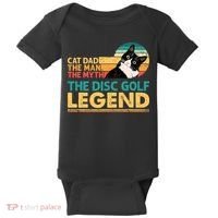 Disc Golf Cat The Disc Golf Legend Outfit Retro Sunset Baby Bodysuit thumb 0