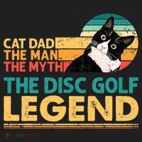 Disc Golf Cat The Disc Golf Legend Outfit Retro Sunset Hat thumb 2