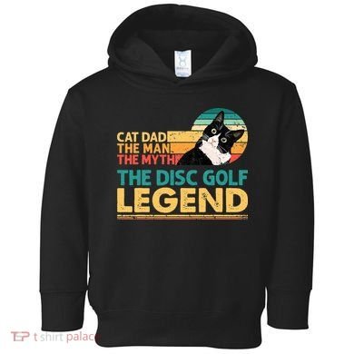 Disc Golf Cat The Disc Golf Legend Outfit Retro Sunset Toddler Hoodie