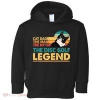 Disc Golf Cat The Disc Golf Legend Outfit Retro Sunset Toddler Hoodie thumb 0