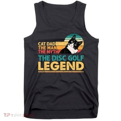 Disc Golf Cat The Disc Golf Legend Outfit Retro Sunset Tank Top
