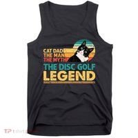 Disc Golf Cat The Disc Golf Legend Outfit Retro Sunset Tank Top thumb 0