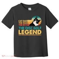 Disc Golf Cat The Disc Golf Legend Outfit Retro Sunset Toddler T-Shirt thumb 0