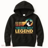 Disc Golf Cat The Disc Golf Legend Outfit Retro Sunset Kids Hoodie thumb 0
