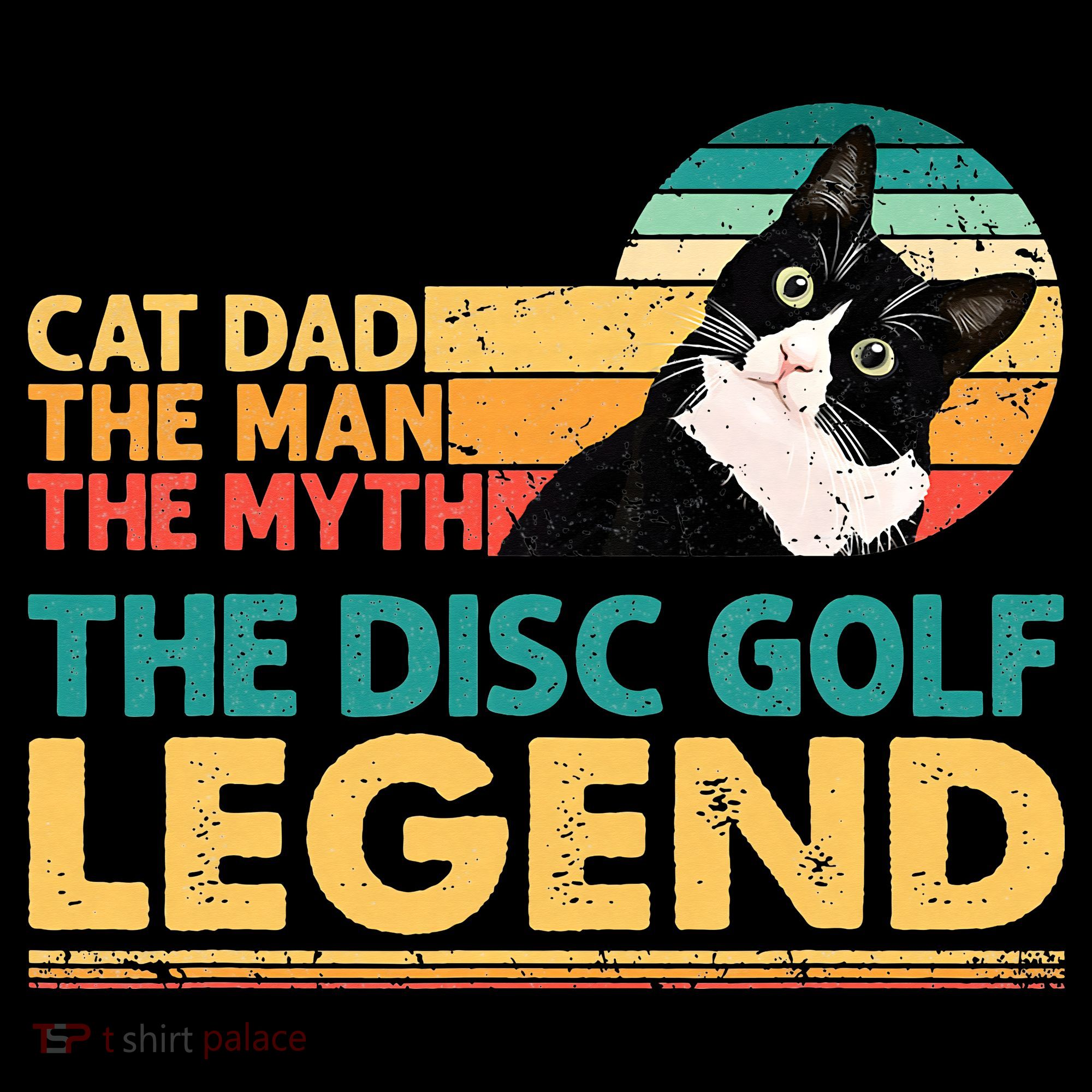 Disc Golf Cat The Disc Golf Legend Outfit Retro Sunset Kids Hoodie