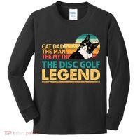 Disc Golf Cat The Disc Golf Legend Outfit Retro Sunset Kids Long Sleeve Shirt thumb 0