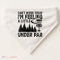 Disc Golf Can't Work Today A Little Under Par For Frisbee Golf USA-Made Doggie Bandana thumb 0
