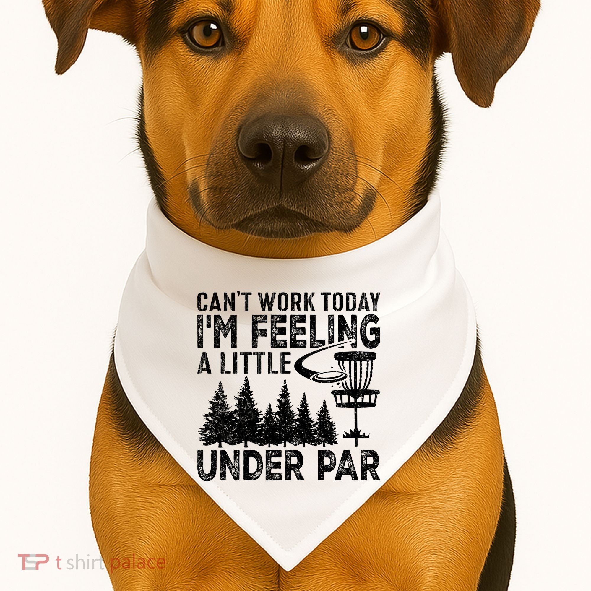 Disc Golf Can't Work Today A Little Under Par For Frisbee Golf USA-Made Doggie Bandana