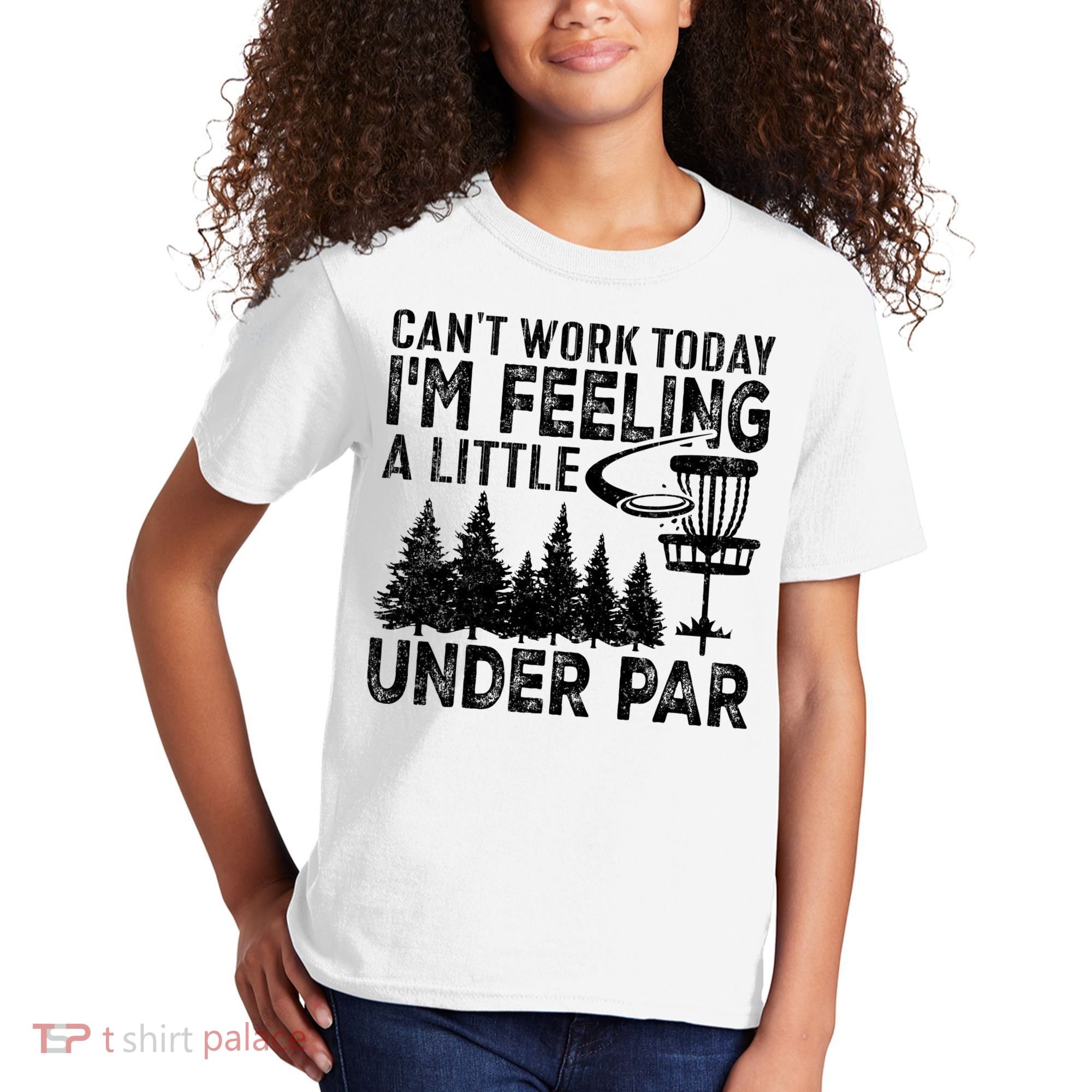 Disc Golf Can't Work Today A Little Under Par For Frisbee Golf Kids T-Shirt